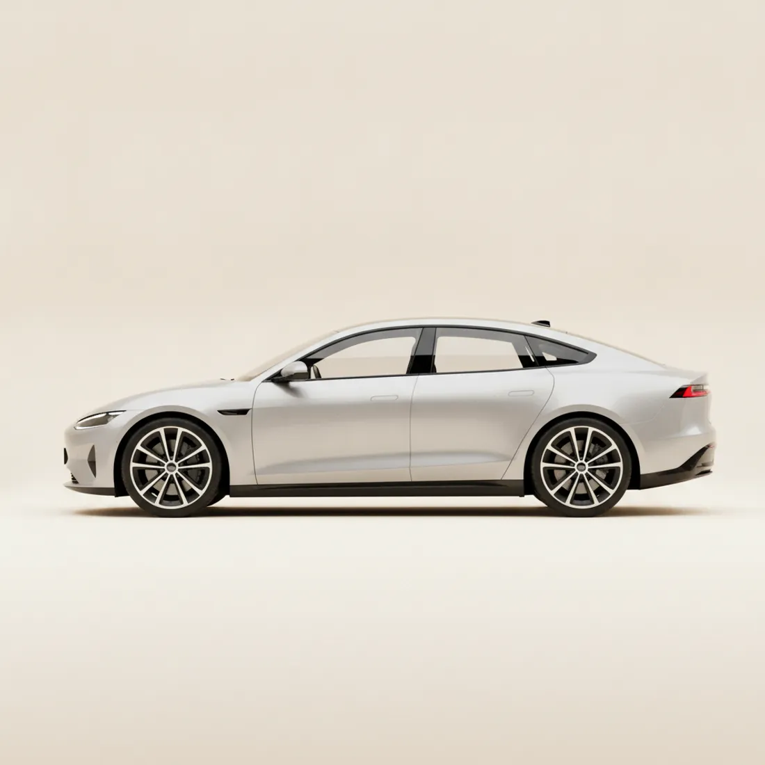 Model 3, side profile — AI-generated concept render.